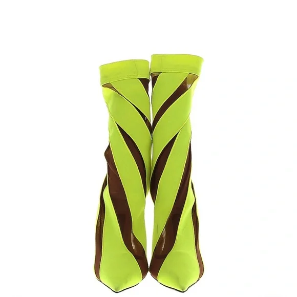 Jimmy Choo Neon Green Heeled Boots - Picture 2 of 12